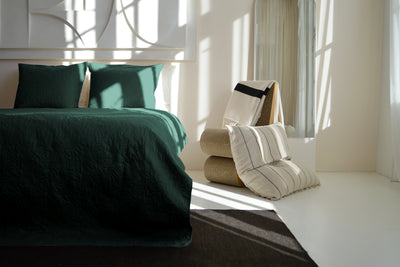 Bedsprei incl. 2 kussenslopen - Dark Green - Flowers