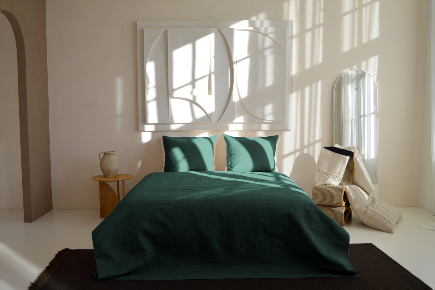 Bedsprei incl. 2 kussenslopen - Dark Green - Rope