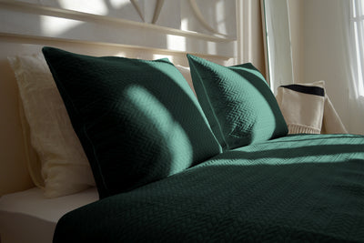 Bedsprei incl. 2 kussenslopen - Dark Green - Rope