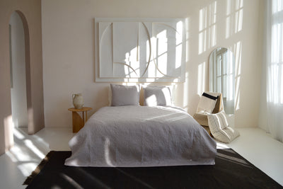 Bedsprei  incl. 2 kussenslopen - Beige - Flower