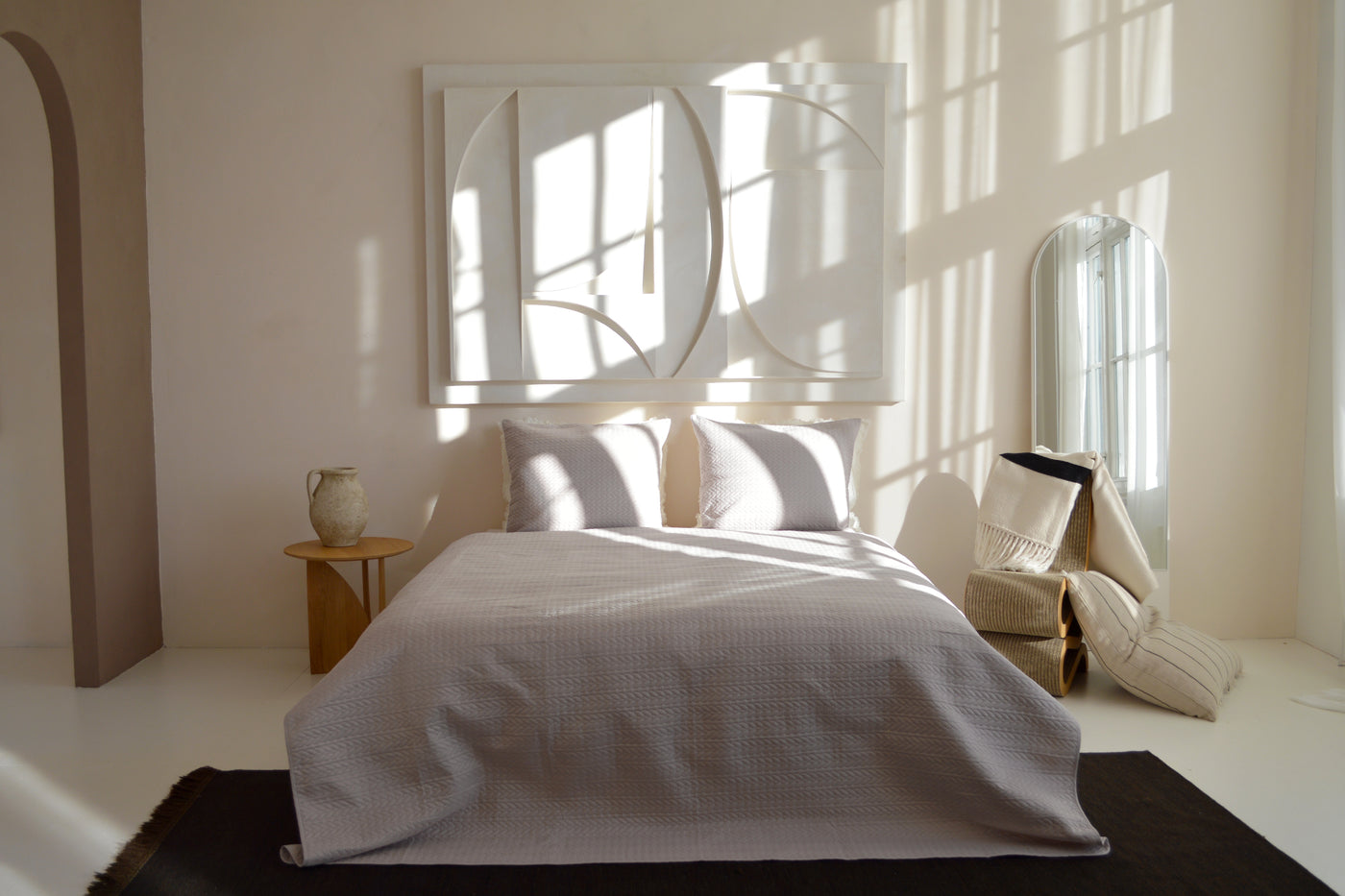 Bedsprei incl. 2 kussenslopen - Beige - Rope