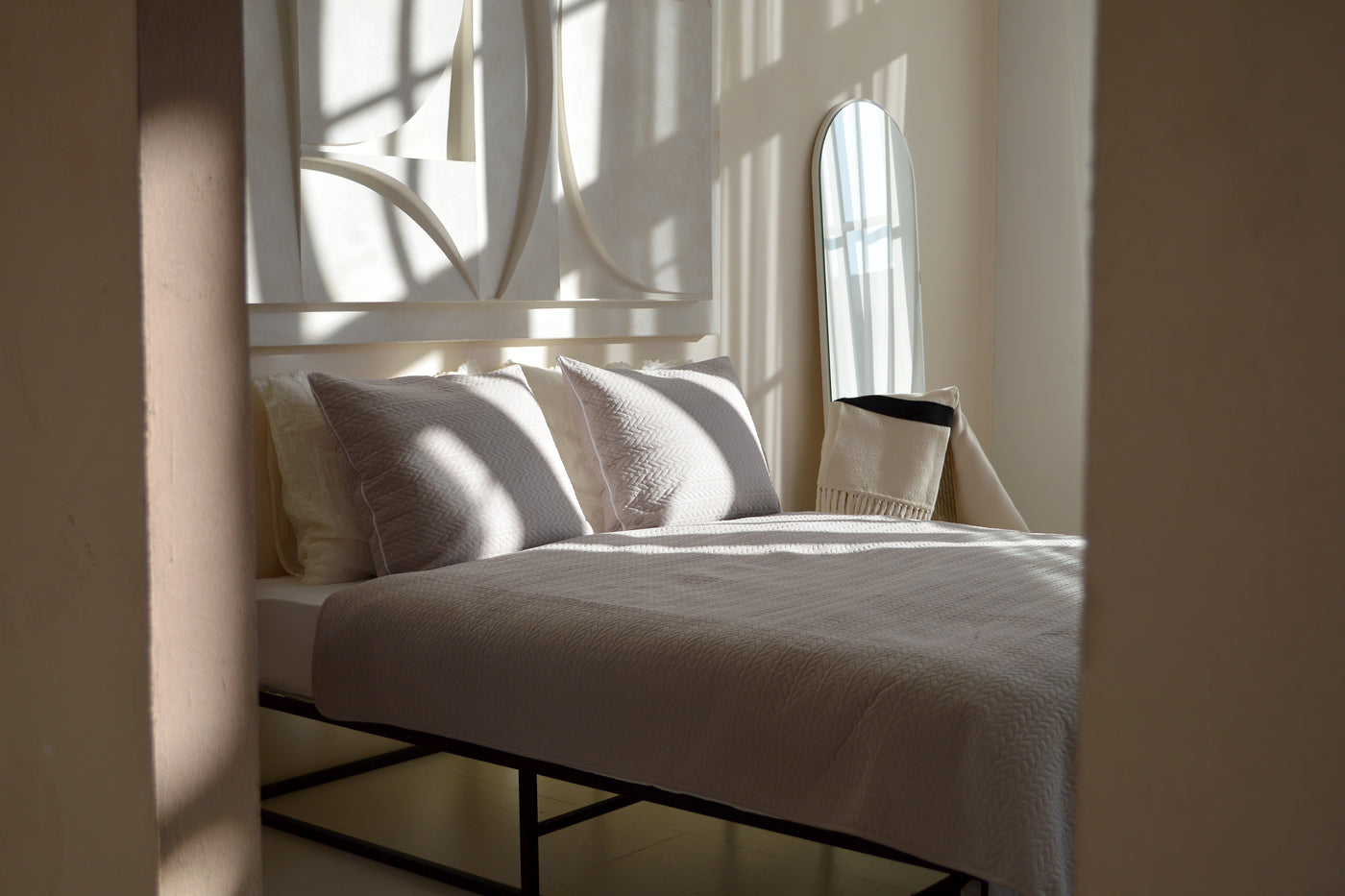 Bedsprei incl. 2 kussenslopen - Beige - Rope