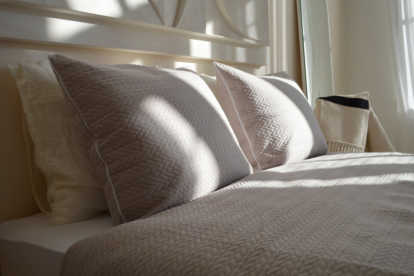 Bedsprei incl. 2 kussenslopen - Beige - Rope