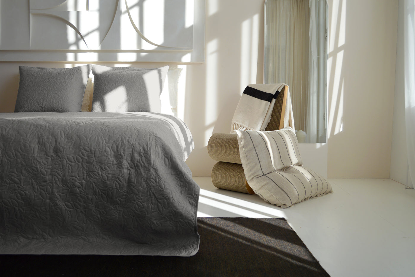 Bedsprei incl. 2 kussenslopen - Silver - Flowers