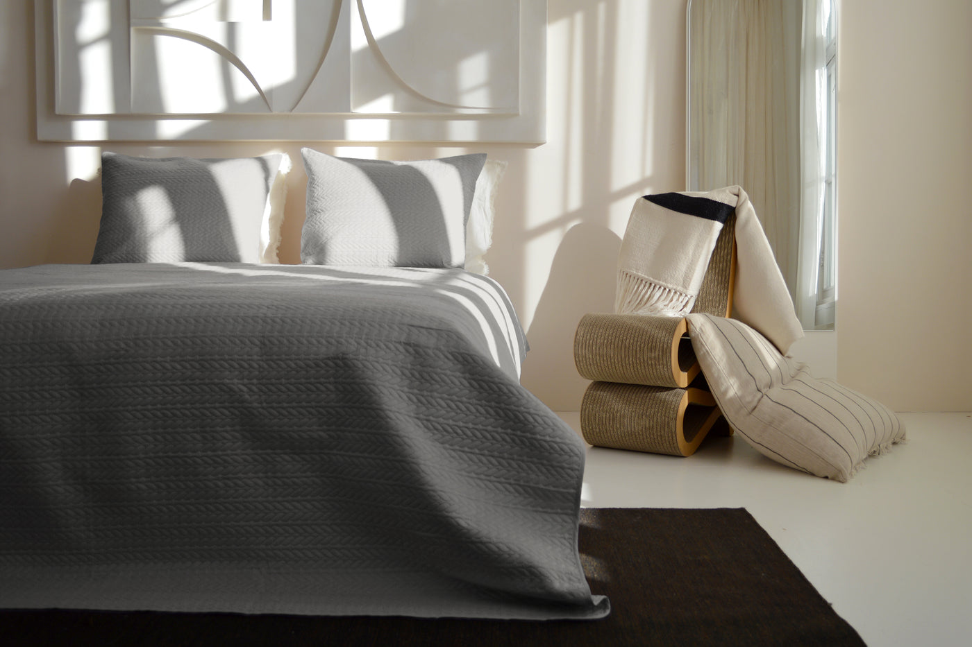 Bedsprei incl. 2 kussenslopen - Silver - Rope