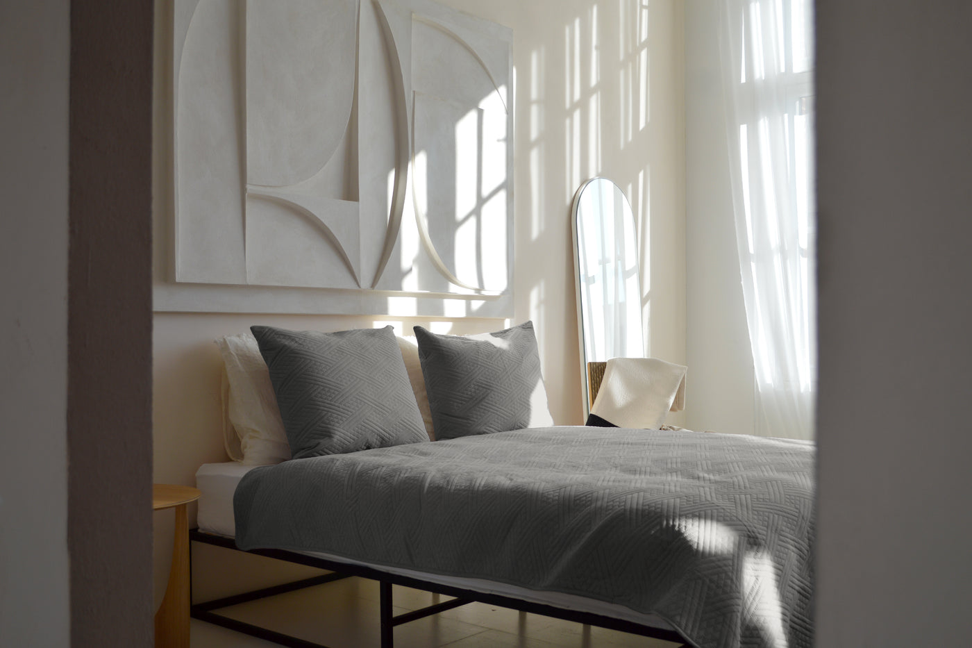 Bedsprei incl. 2 kussenslopen - Silver - Layers