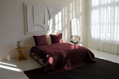 Bedsprei  incl. 2 kussenslopen - Dark Red - Layers