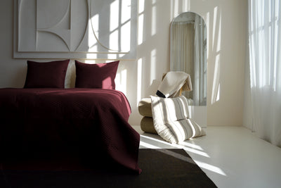 Bedsprei  incl. 2 kussenslopen - Dark Red - Layers