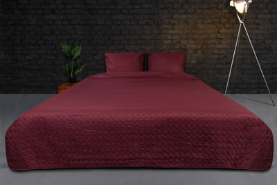 Bedsprei  incl. 2 kussenslopen - Dark Red - Circles