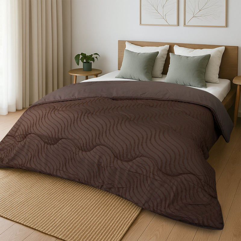 Tufted Waves Wasbaar Dekbed - Bruin