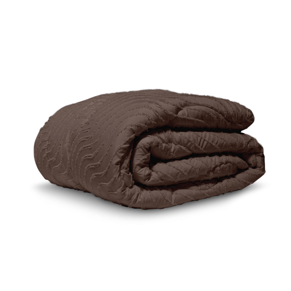 Tufted Waves Wasbaar Dekbed - Bruin