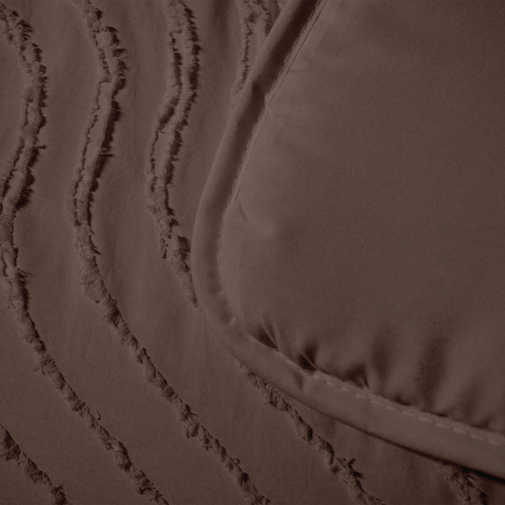 Tufted Waves Wasbaar Dekbed - Bruin