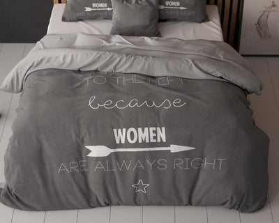 Women Always Right Dekbedovertrek 100% Katoen - Antraciet