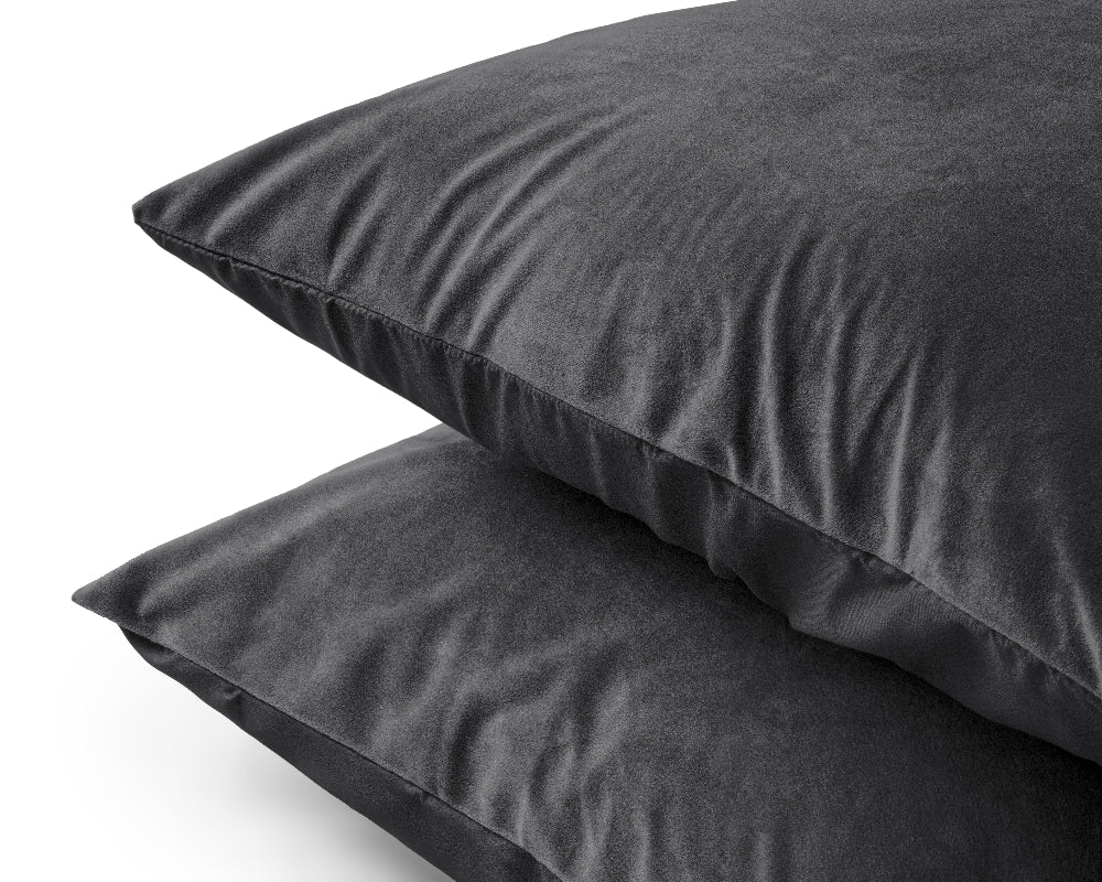 Velvet Kussenslopen Antraciet - 2-pack