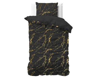 Glamour Marble Dekbedovertrek - Micropercal - Zwart