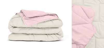 Lazy Dekbed Crème/Roze – Dekbed en overtrek in-1