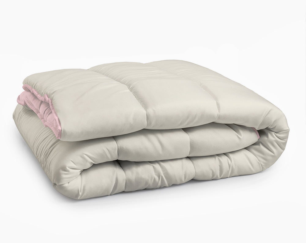 Lazy Dekbed Crème/Roze – Dekbed en overtrek in-1