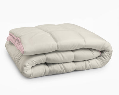 Lazy Dekbed Crème/Roze – Dekbed en overtrek in-1
