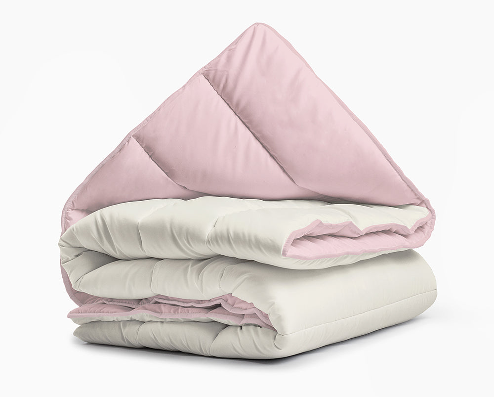 Lazy Dekbed Crème/Roze – Dekbed en overtrek in-1