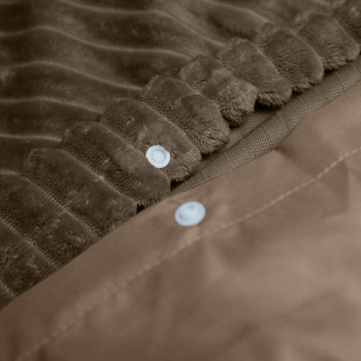 Rib Teddy Dekbedovertrek - Taupe