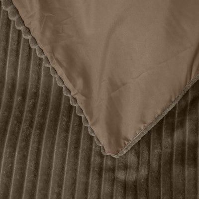 Rib Teddy Dekbedovertrek - Taupe