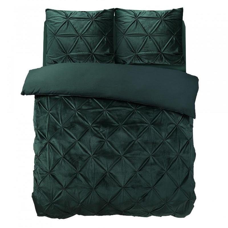 Velvet Pintuck Dekbedovertrek - Groen