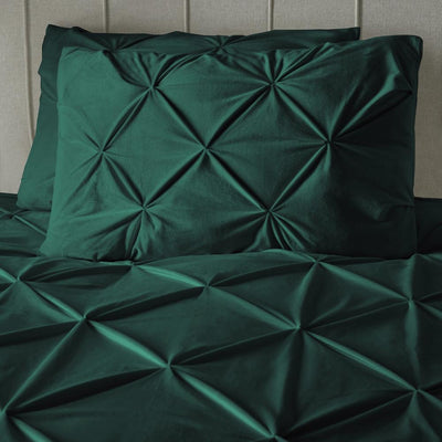 Velvet Pintuck Dekbedovertrek - Groen