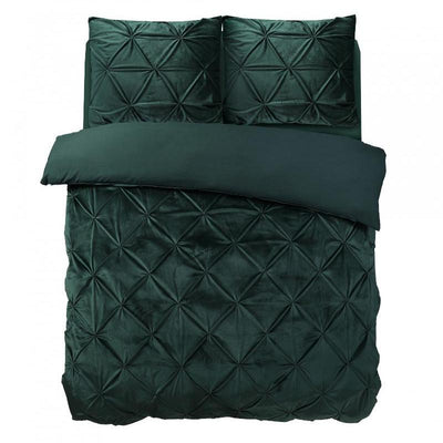 Velvet Pintuck Dekbedovertrek - Groen