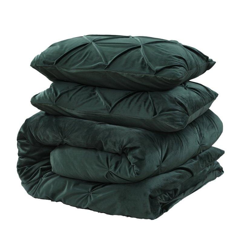 Velvet Pintuck Dekbedovertrek - Groen