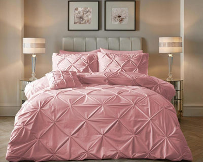Velvet Pintuck Dekbedovertrek - Roze