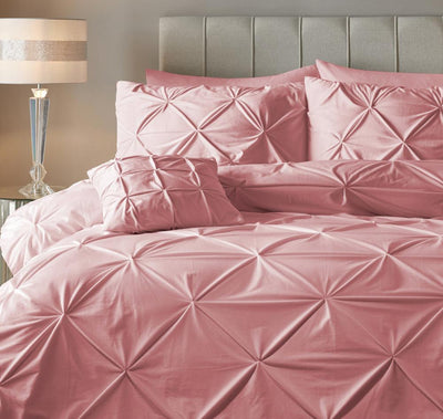 Velvet Pintuck Dekbedovertrek - Roze