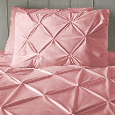Velvet Pintuck Dekbedovertrek - Roze
