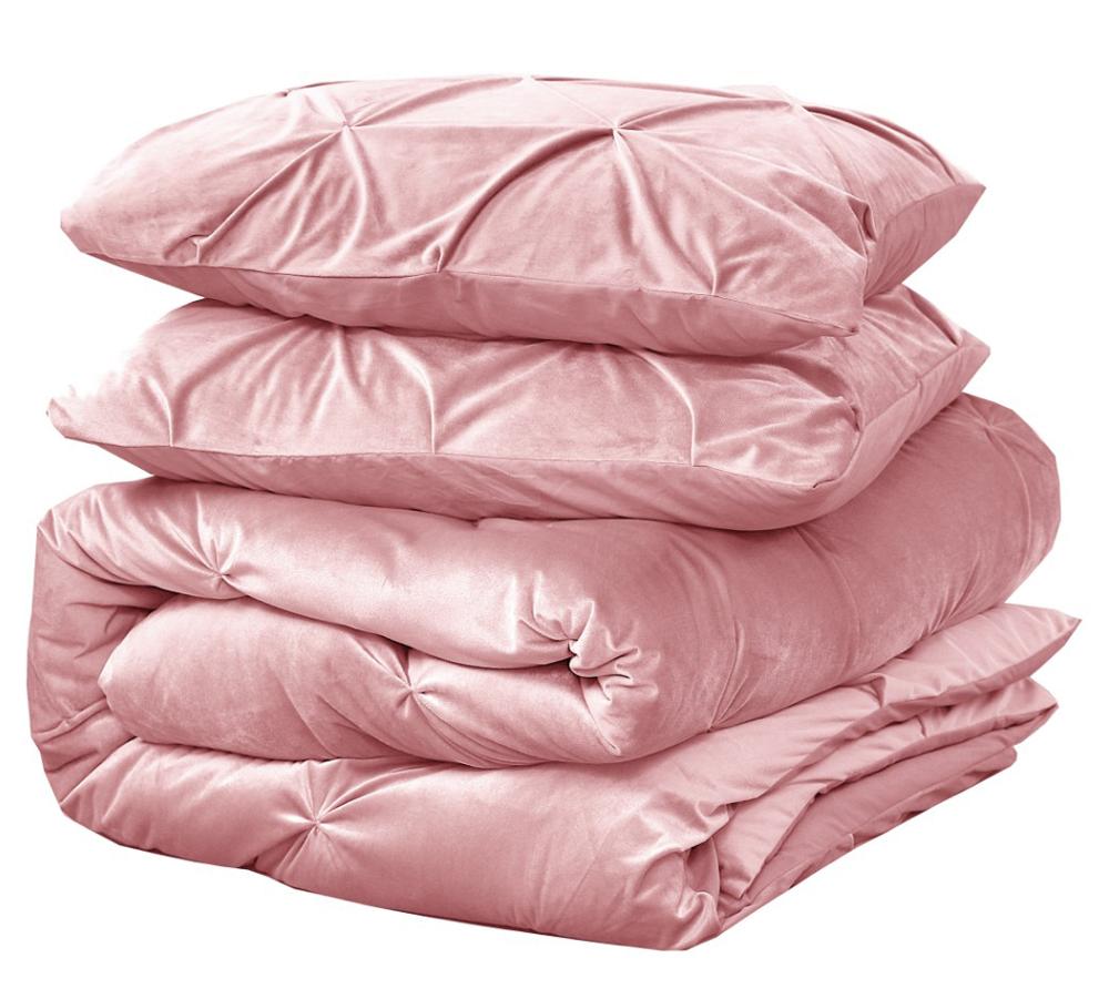 Velvet Pintuck Dekbedovertrek - Roze