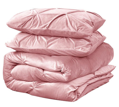 Velvet Pintuck Dekbedovertrek - Roze