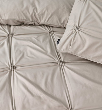 Punch Pintuck Dekbedovertrek Micropercal - Taupe