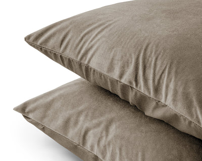 Velvet Kussenslopen Taupe - 2-pack
