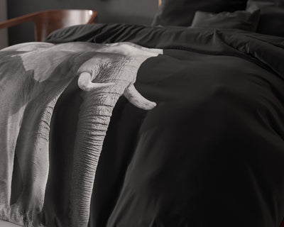 Elephant Dekbedovertrek - Zwart