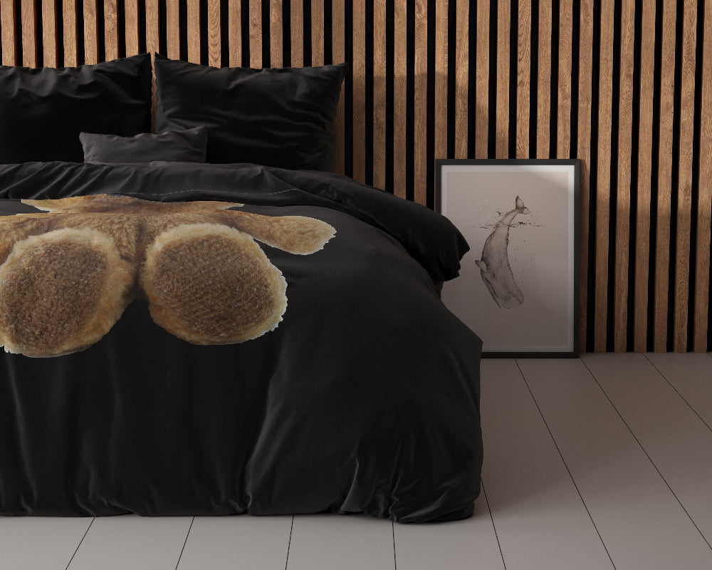 Brave Teddy Dekbedovertrek - Zwart