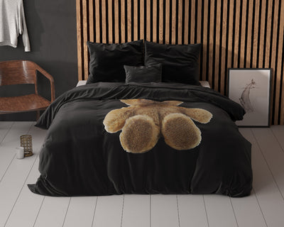 Brave Teddy Dekbedovertrek - Zwart