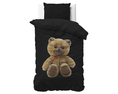 Brave Teddy Dekbedovertrek - Zwart