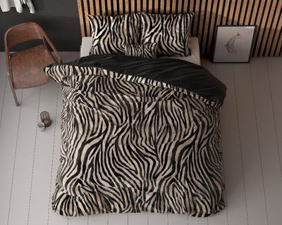 Zebra Dekbedovertrek - Zwart