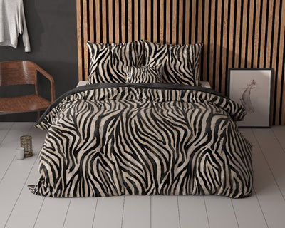 Zebra Dekbedovertrek - Zwart