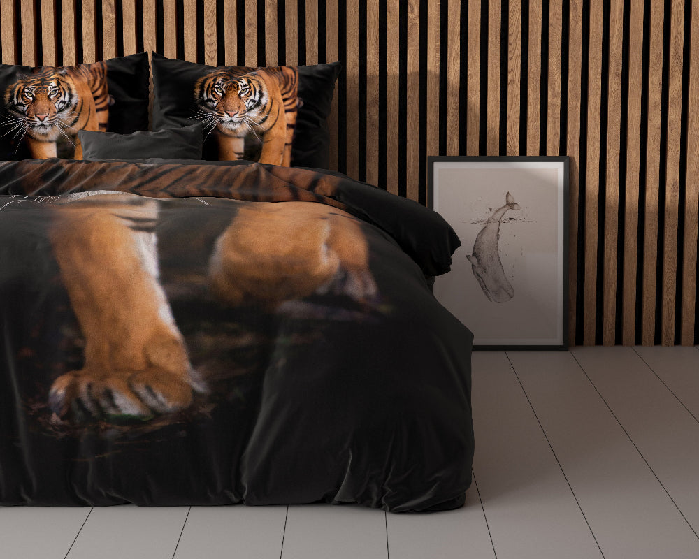 Tiger icon Dekbedovertrek - Zwart