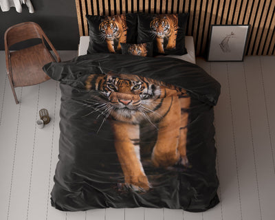 Tiger icon Dekbedovertrek - Zwart