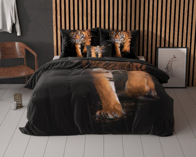 Tiger icon Dekbedovertrek - Zwart