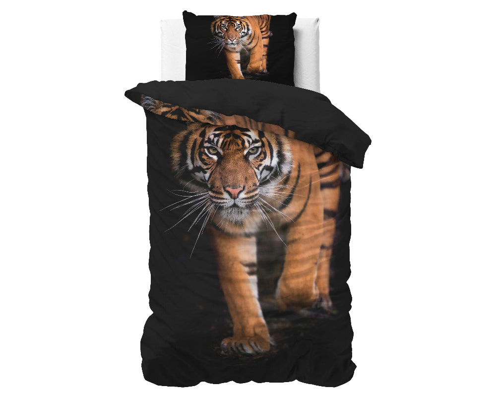 Tiger icon Dekbedovertrek - Zwart