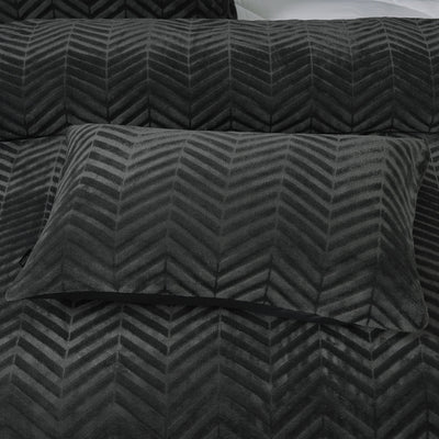 Chevron Teddy Dekbedovertrek - Antraciet