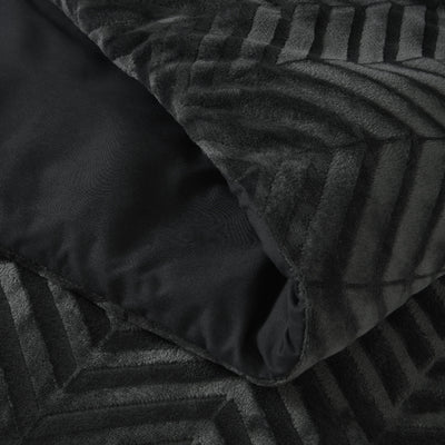 Chevron Teddy Dekbedovertrek - Antraciet