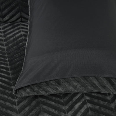 Chevron Teddy Dekbedovertrek - Antraciet