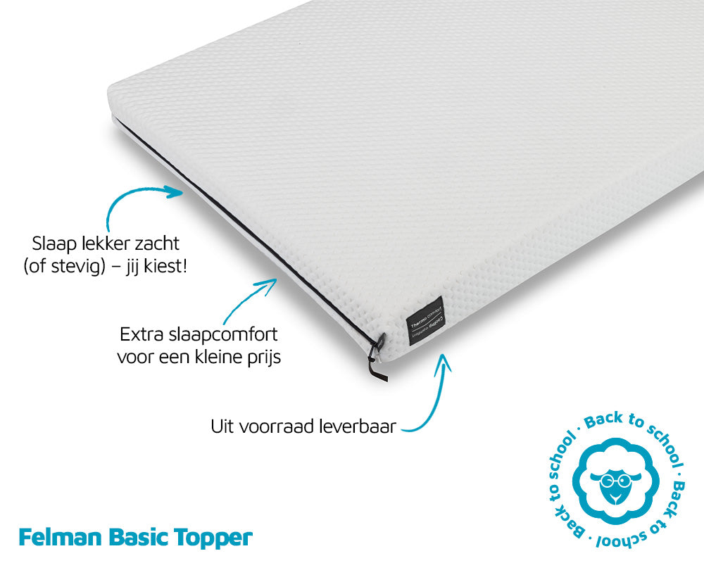 Felman Basic Bundle - Complete Slaapset met Off-White Mousseline Wasbaar Dekbed